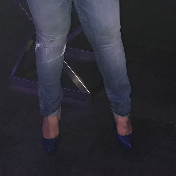 Cobalt Blue Saint Laurent Pumps - Picture 7 of 8